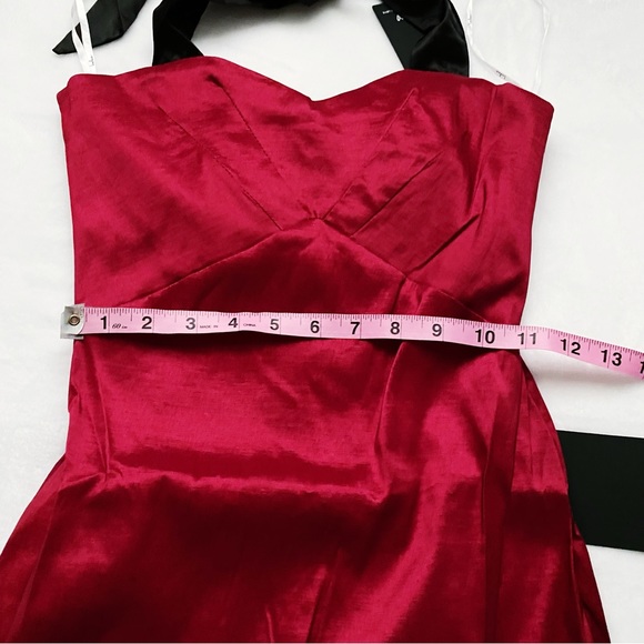 NWT Red Halter Trumpet Midi Dress - Picture 7 of 10